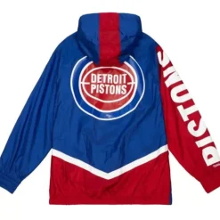 Apparel Mitchell & Ness Jackets & Outerwear-Undeniable Full Zip Windbreaker Detroit Pistons