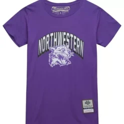 Apparel Mitchell & Ness T-Shirts & Tops-University Arch Logo Ls Tee Northwestern University