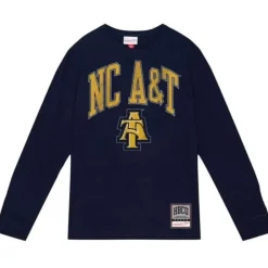 Apparel Mitchell & Ness T-Shirts & Tops-University Arch Logo Ls Tee North Carolina A&T University