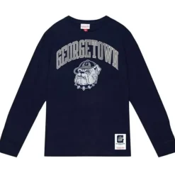 Apparel Mitchell & Ness T-Shirts & Tops-University Arch Logo Ls Tee Georgetown University