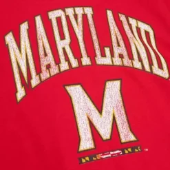 Apparel Mitchell & Ness T-Shirts & Tops-University Arch Logo Ls Tee University Of Maryland