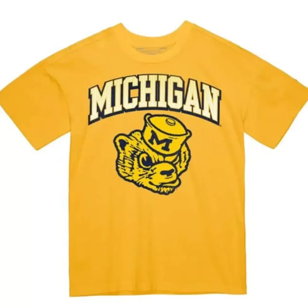 Apparel Mitchell & Ness T-Shirts & Tops-Vintage Arch Tee University Of Michigan