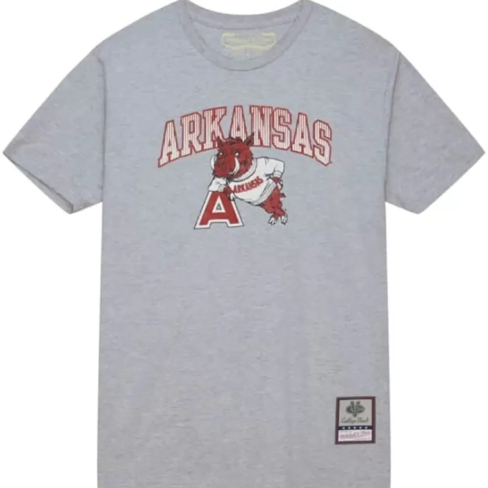 Apparel Mitchell & Ness T-Shirts & Tops-Vintage Arch Tee University Of Arkansas
