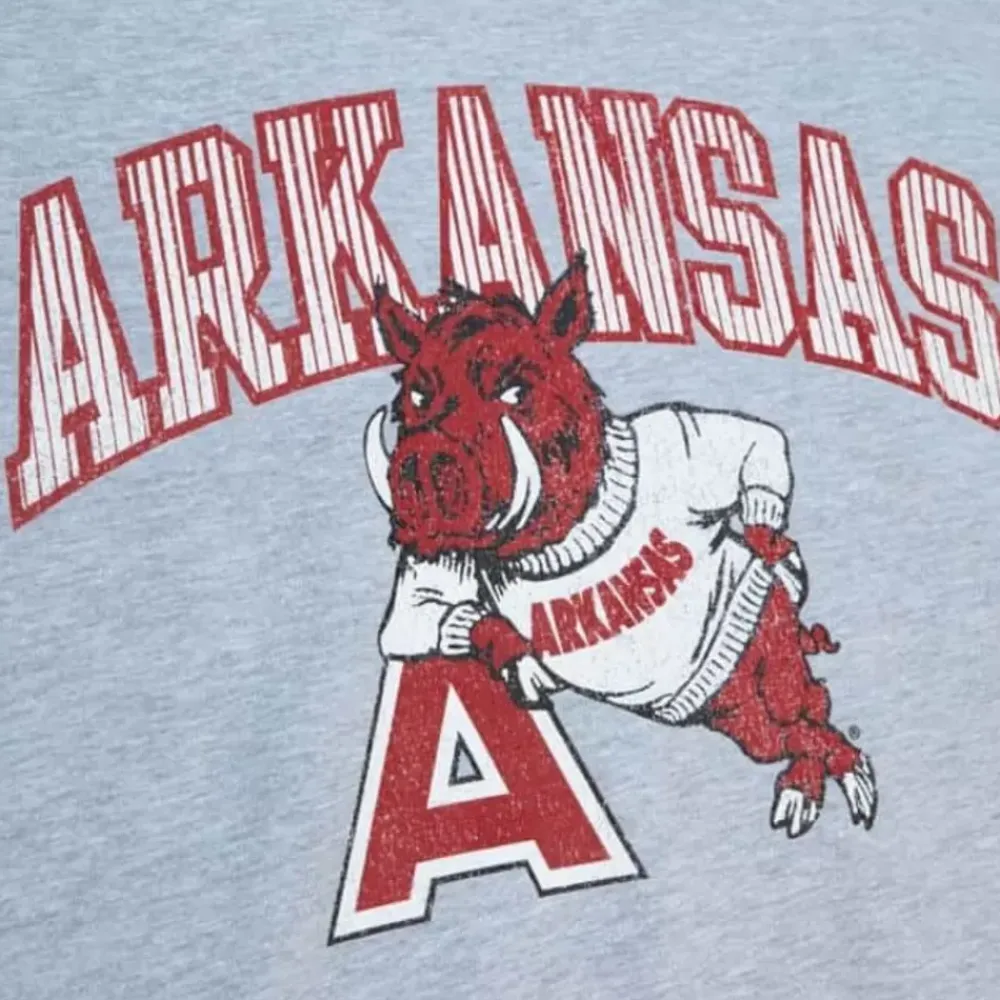 Apparel Mitchell & Ness T-Shirts & Tops-Vintage Arch Tee University Of Arkansas