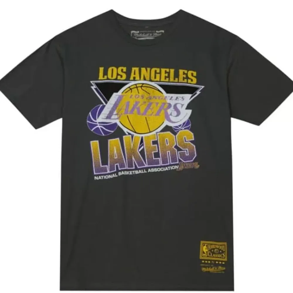 Apparel Mitchell & Ness T-Shirts & Tops-Vintage Cracked Tee Los Angeles Lakers