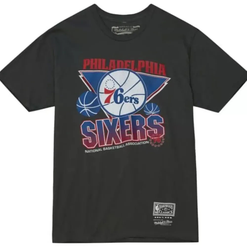 Apparel Mitchell & Ness T-Shirts & Tops-Vintage Cracked Tee Philadelphia 76Ers