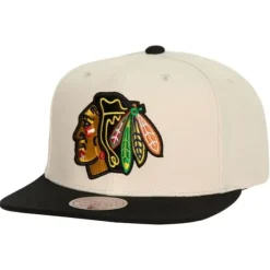 Headwear Mitchell & Ness -Vintage Cream Snapback Chicago Blackhawks