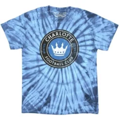 Apparel Mitchell & Ness T-Shirts & Tops-Vintage Logo Tie Dye Tee Charlotte Fc