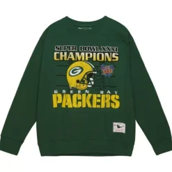 Apparel Mitchell & Ness Hoodies & Sweatshirts-Vtg Super Bowl Crew Green Bay Packers