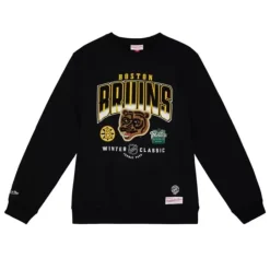 Apparel Mitchell & Ness T-Shirts & Tops-Winter Classic Logo Fade Crew Boston Bruins