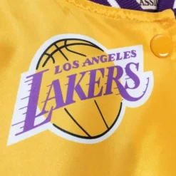 Apparel Mitchell & Ness Jackets & Outerwear-Womens Big Face Satin Jacket 5.0 Los Angeles Lakers