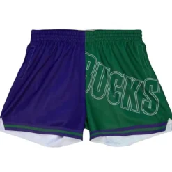 Apparel Mitchell & Ness Shorts-Womens Big Face Shorts 5.0 Milwaukee Bucks
