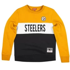 Apparel Mitchell & Ness Hoodies & Sweatshirts-Women'S Color Block Crew 2.0 Pittsburgh Steelers