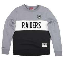 Apparel Mitchell & Ness Hoodies & Sweatshirts-Women'S Color Block Crew 2.0 Oakland Raiders