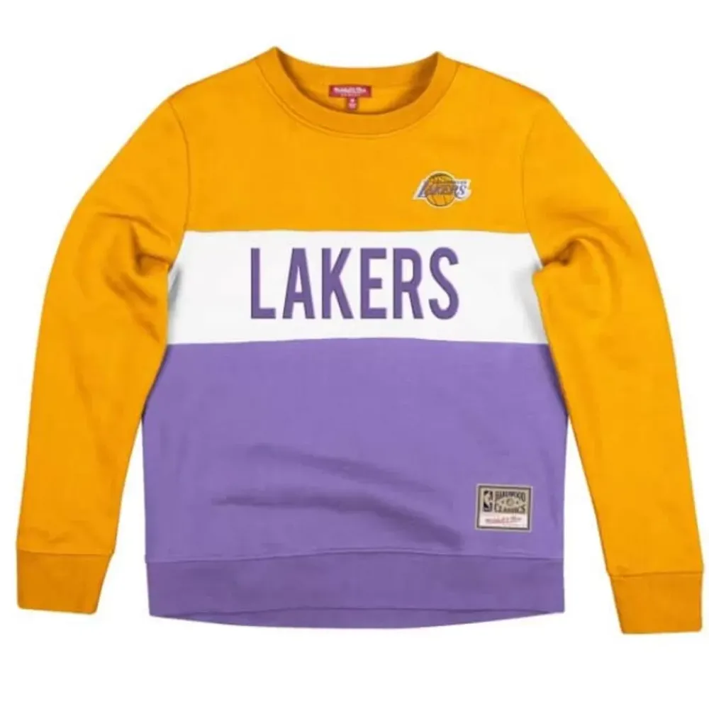 Apparel Mitchell & Ness Hoodies & Sweatshirts-Women'S Color Block Crew 2.0 Los Angeles Lakers