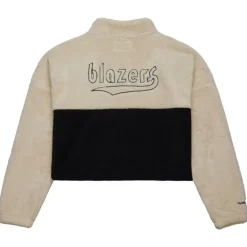 Apparel Mitchell & Ness Hoodies & Sweatshirts-Womens Cozyfield Half Zip Pullover Portland Trail Blazers