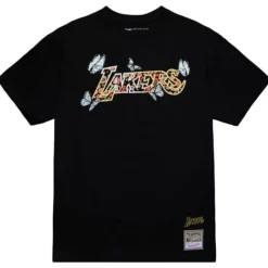 Apparel Mitchell & Ness T-Shirts & Tops-Womens Floral Ss Top Los Angeles Lakers