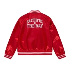 Apparel Mitchell & Ness Jackets & Outerwear-Womens Lightweight Satin Jacket San Francisco 49Ers