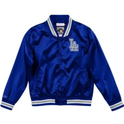 Apparel Mitchell & Ness Jackets & Outerwear-Women'S Lightweight Satin Jacket Los Angeles Dodgers