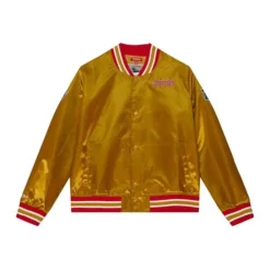 Apparel Mitchell & Ness Jackets & Outerwear-Womens Lightweight Satin Jacket San Francisco 49Ers