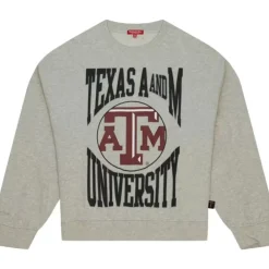 Apparel Mitchell & Ness Hoodies & Sweatshirts-Women'S Logo Lightweight Crew 3.0 Texas A&M University