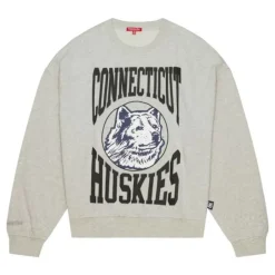 Apparel Mitchell & Ness Hoodies & Sweatshirts-Women'S Logo Lightweight Crew 3.0 University Of Connecticut