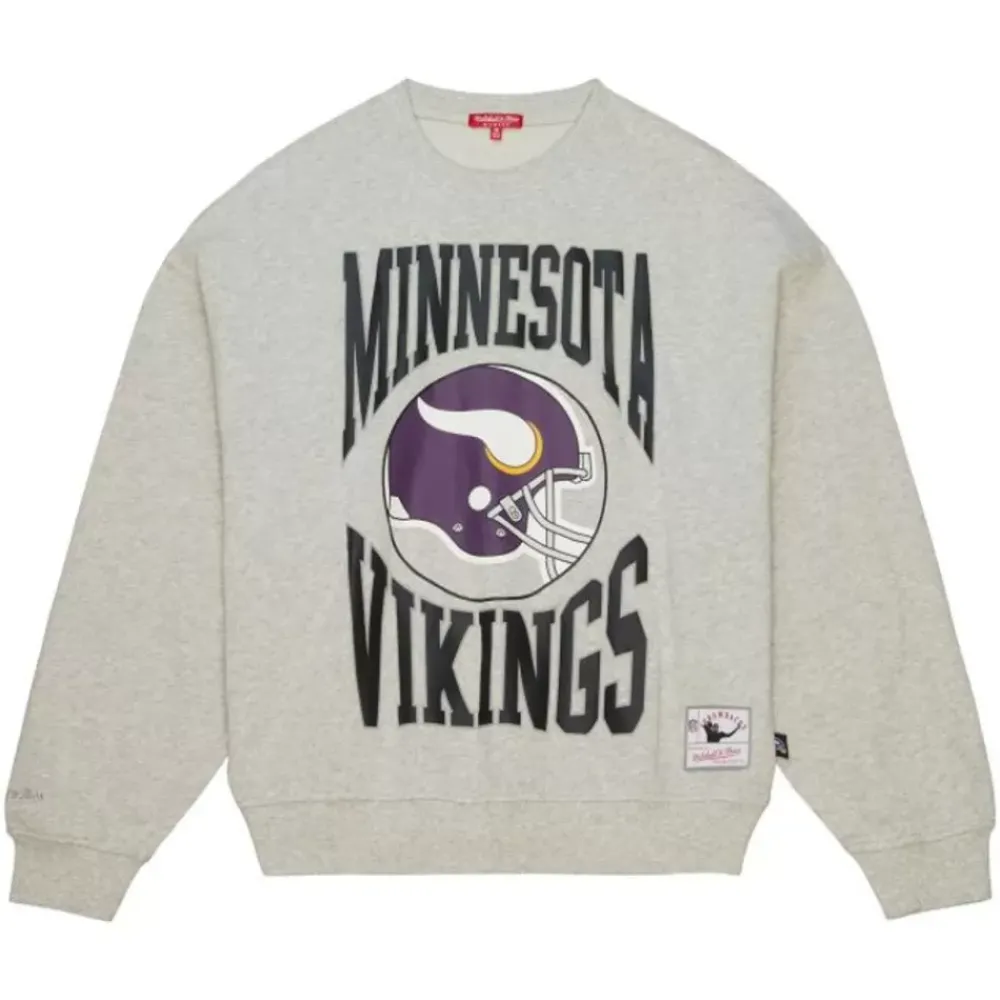 Apparel Mitchell & Ness Hoodies & Sweatshirts-Women'S Logo Lightweight Crew 3.0 Minnesota Vikings