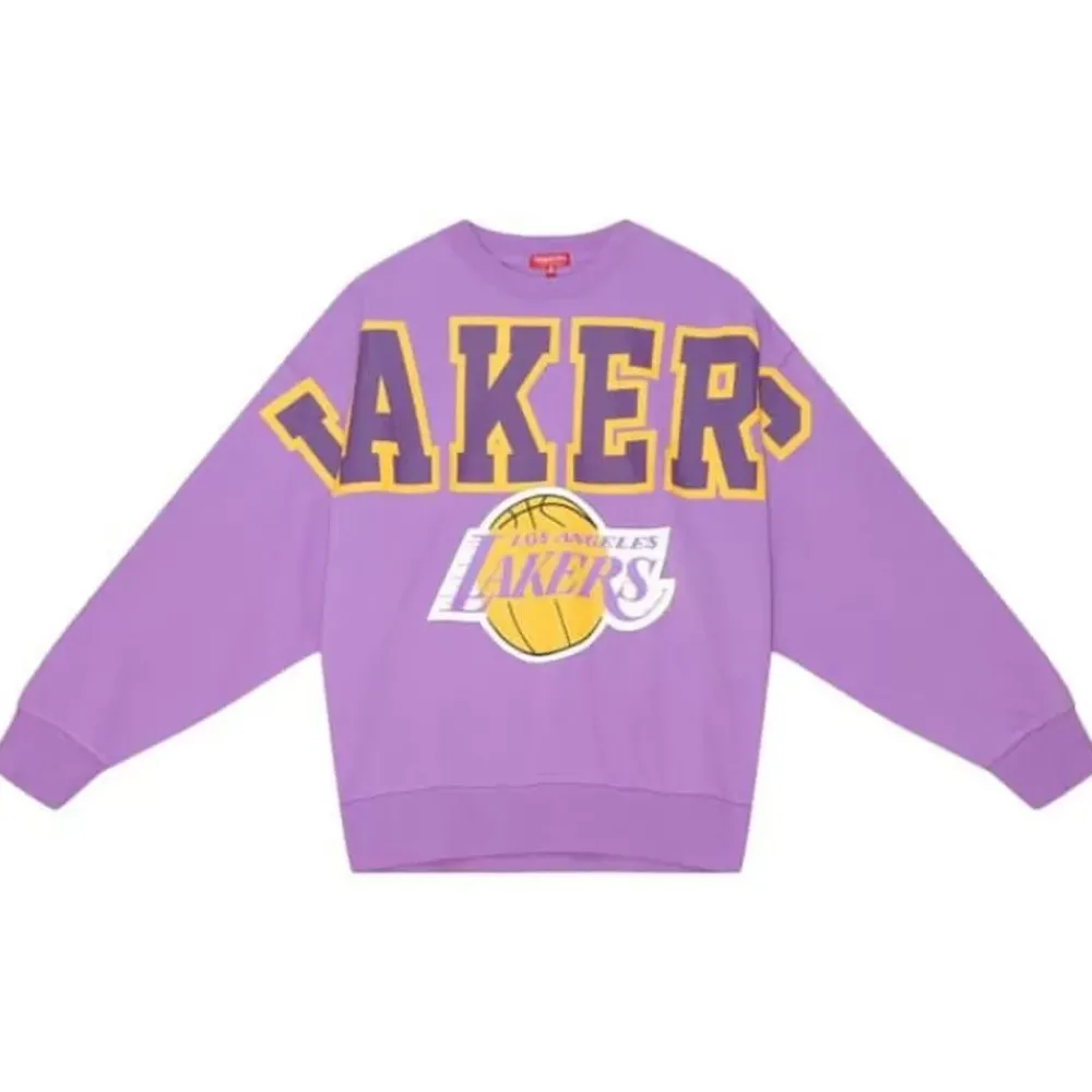 Apparel Mitchell & Ness Hoodies & Sweatshirts-Womens Logo Lightweight Fleece Los Angeles Lakers