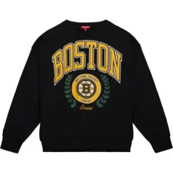 Apparel Mitchell & Ness Hoodies & Sweatshirts-Womens Logo Lt Crew 2.0 Boston Bruins