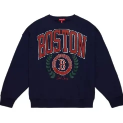 Apparel Mitchell & Ness Hoodies & Sweatshirts-Womens Logo Lt Crew 2.0 Boston Red Sox