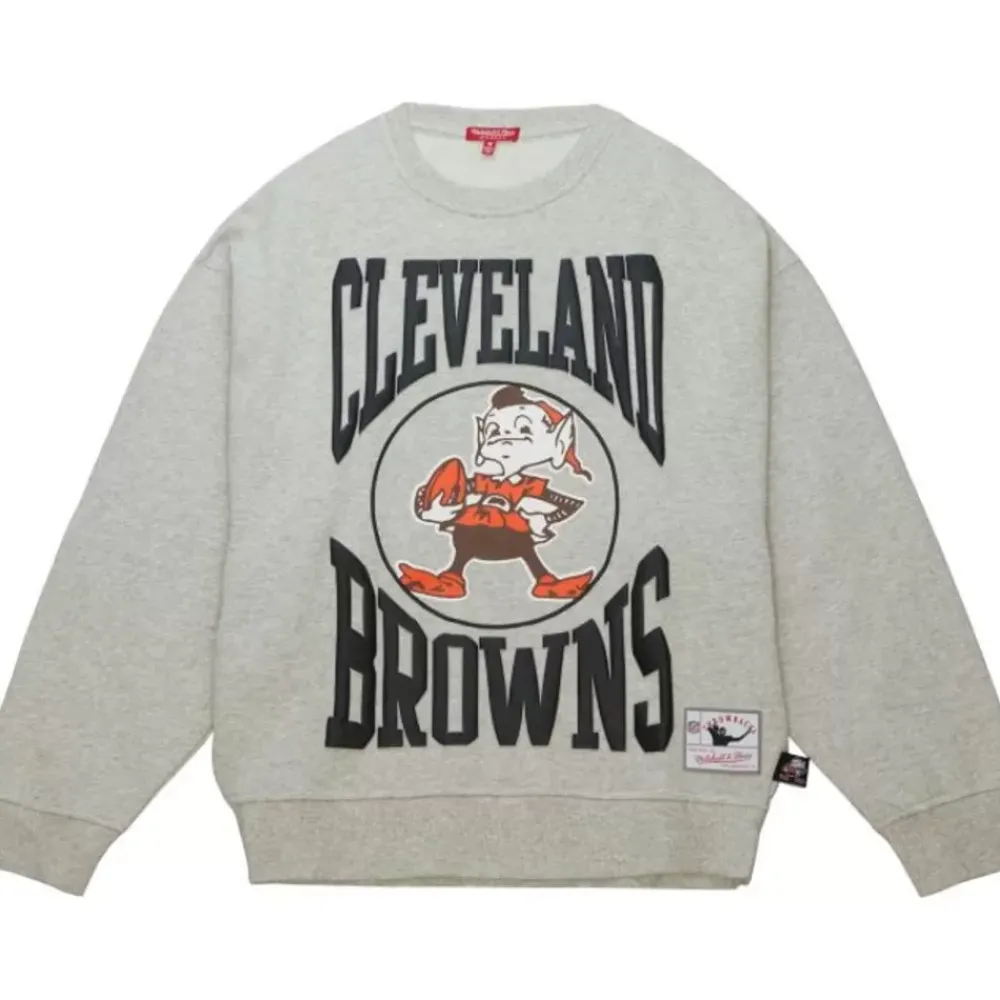 Apparel Mitchell & Ness Hoodies & Sweatshirts-Women'S Logo Lt Crew 3.0 Cleveland Browns
