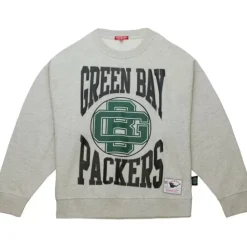 Apparel Mitchell & Ness Hoodies & Sweatshirts-Women'S Logo Lt Crew 3.0 Green Bay Packers