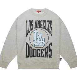Apparel Mitchell & Ness Hoodies & Sweatshirts-Women'S Logo Lt Crew 3.0 Los Angeles Dodgers