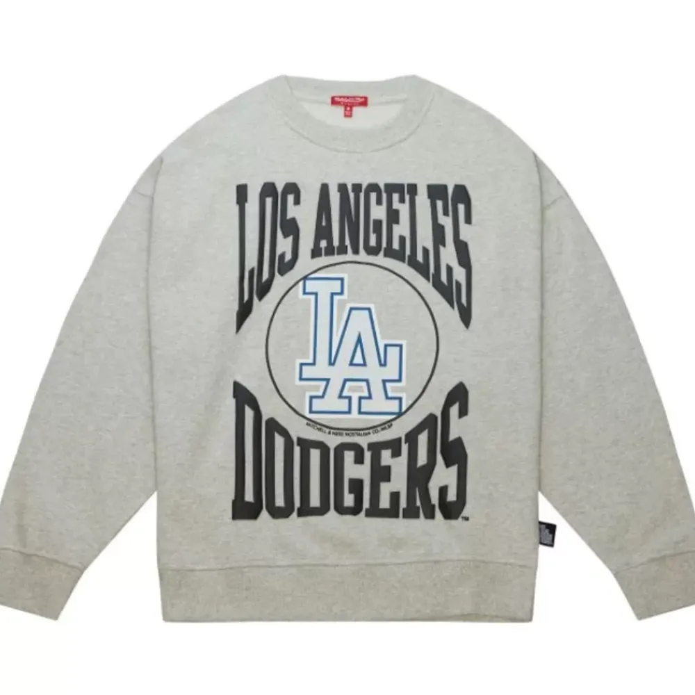 Apparel Mitchell & Ness Hoodies & Sweatshirts-Women'S Logo Lt Crew 3.0 Los Angeles Dodgers