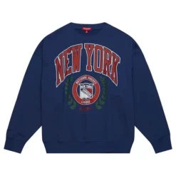 Apparel Mitchell & Ness Hoodies & Sweatshirts-Womens Logo Lt Crew 2.0 New York Rangers