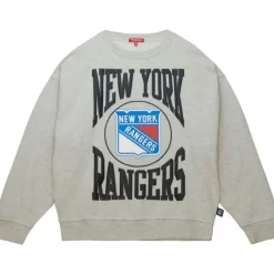 Apparel Mitchell & Ness Hoodies & Sweatshirts-Women'S Logo Lt Crew 3.0 New York Rangers