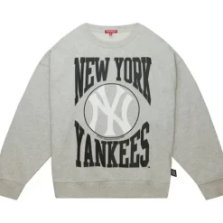 Apparel Mitchell & Ness Hoodies & Sweatshirts-Women'S Logo Lt Crew 3.0 New York Yankees