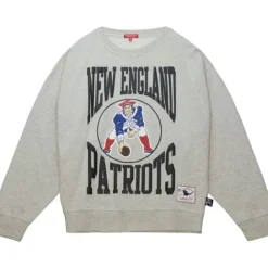 Apparel Mitchell & Ness Hoodies & Sweatshirts-Women'S Logo Lt Crew 3.0 New England Patriots