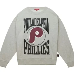 Apparel Mitchell & Ness Hoodies & Sweatshirts-Women'S Logo Lt Crew 3.0 Philadelphia Phillies