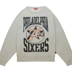 Apparel Mitchell & Ness Hoodies & Sweatshirts-Women'S Logo Lt Crew 3.0 Philadelphia 76Ers