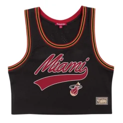 Apparel Mitchell & Ness T-Shirts & Tops-Women'S Mesh Crop Tank Miami Heat