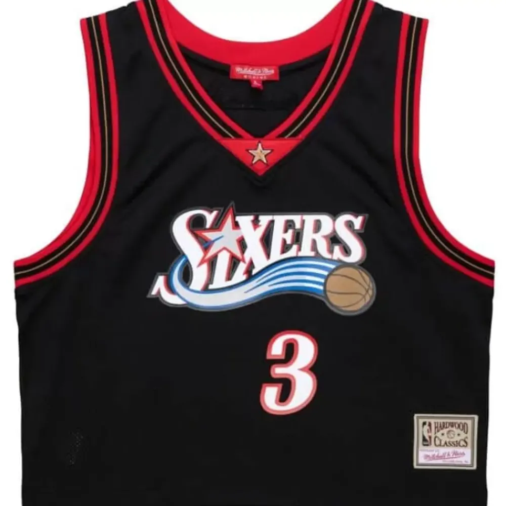Apparel Mitchell & Ness T-Shirts & Tops-Womens N&N Crop Tank Philadelphia 76Ers 2000 Allen Iverson