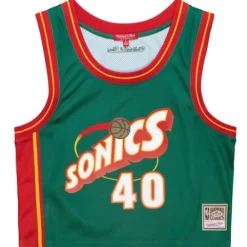 Apparel Mitchell & Ness T-Shirts & Tops-Womens N&N Crop Tank Seattle Supersonics 1995 Shawn Kemp