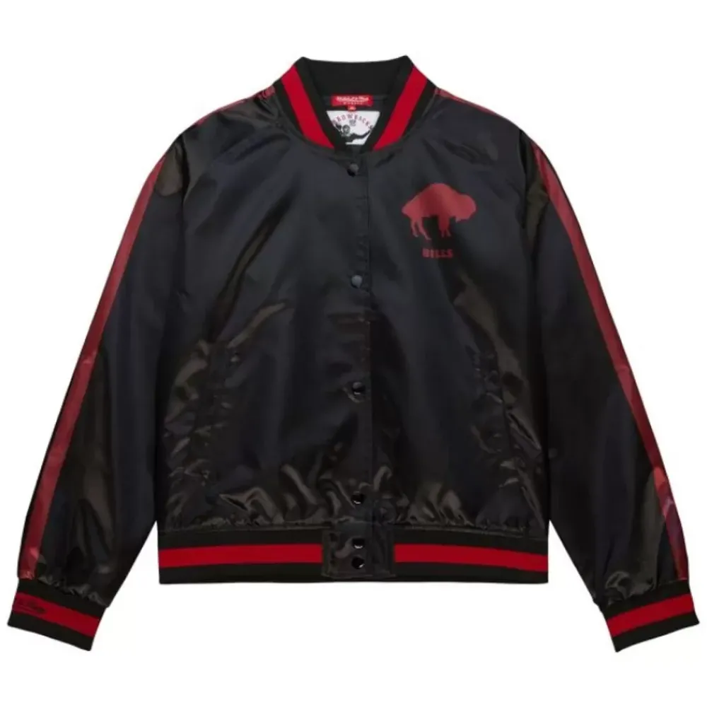 Apparel Mitchell & Ness Jackets & Outerwear-Women'S Raglan Satin Jacket Buffalo Bills