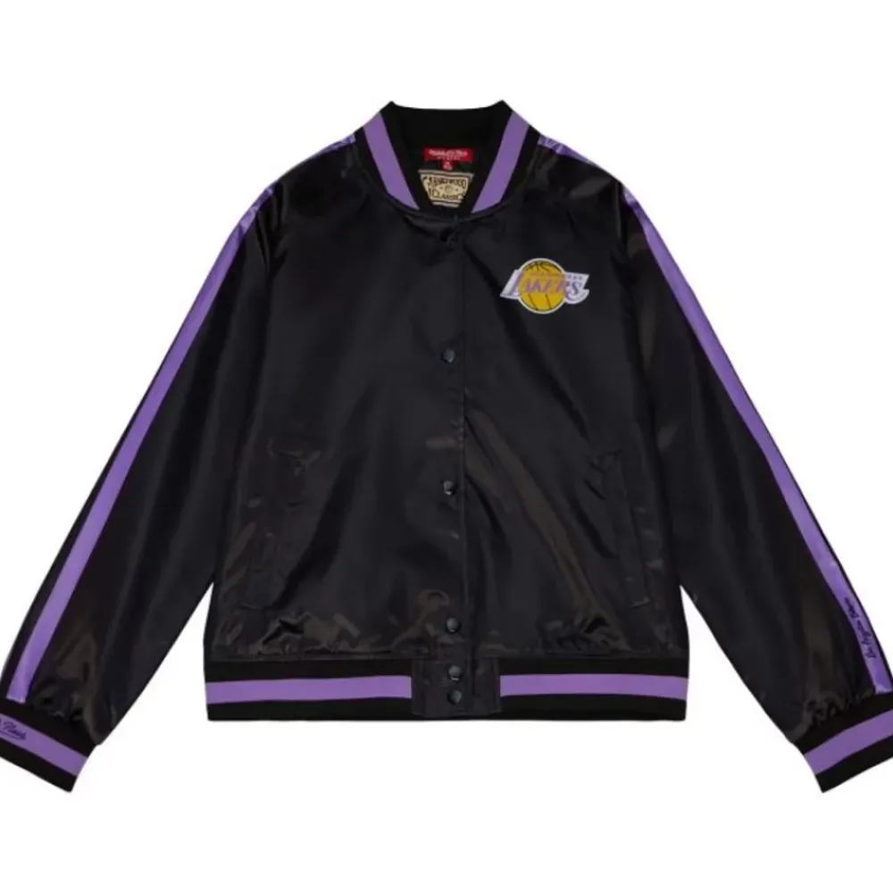 Apparel Mitchell & Ness Jackets & Outerwear-Women'S Raglan Satin Jacket Los Angeles Lakers