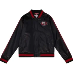 Apparel Mitchell & Ness Jackets & Outerwear-Women'S Raglan Satin Jacket San Francisco 49Ers