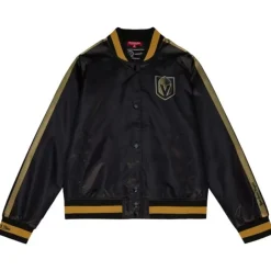 Apparel Mitchell & Ness Jackets & Outerwear-Women'S Raglan Satin Jacket Vegas Golden Knights