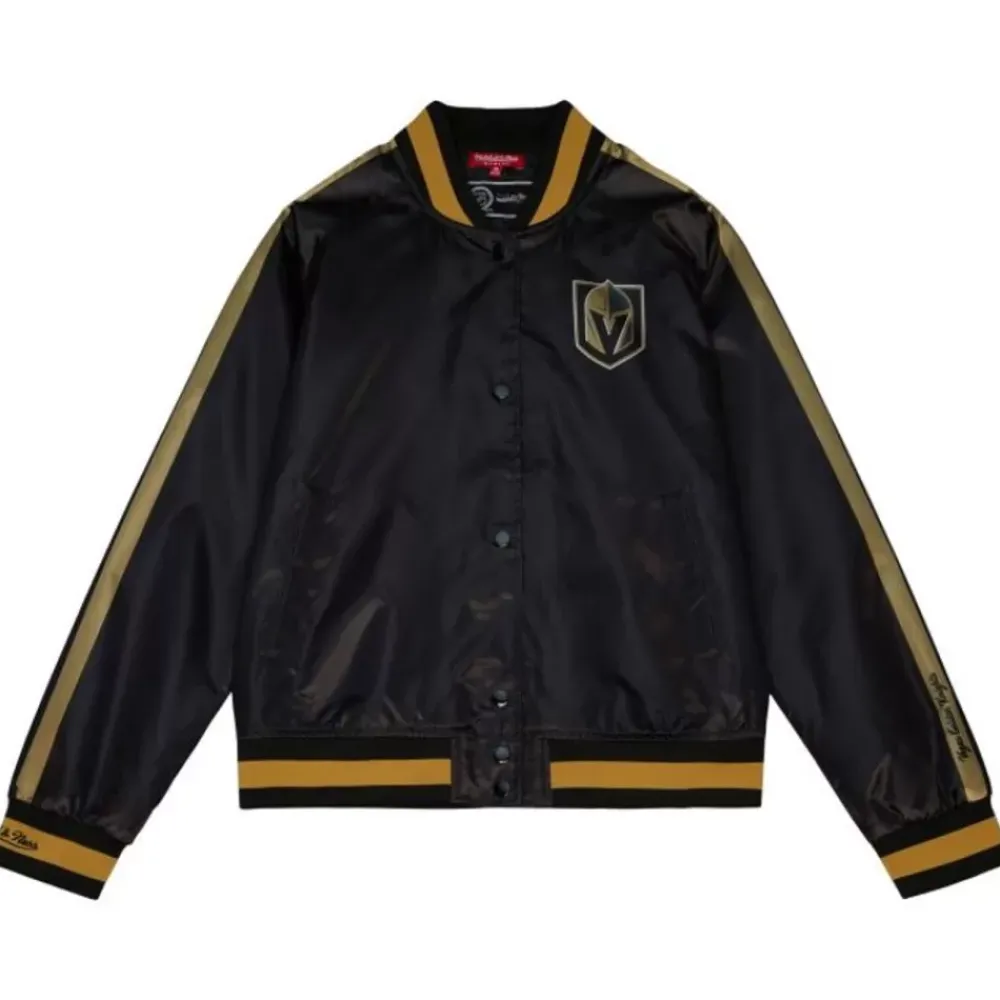 Apparel Mitchell & Ness Jackets & Outerwear-Women'S Raglan Satin Jacket Vegas Golden Knights