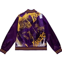 Apparel Mitchell & Ness Jackets & Outerwear-Womens Satin Jacket 3.0 Los Angeles Lakers