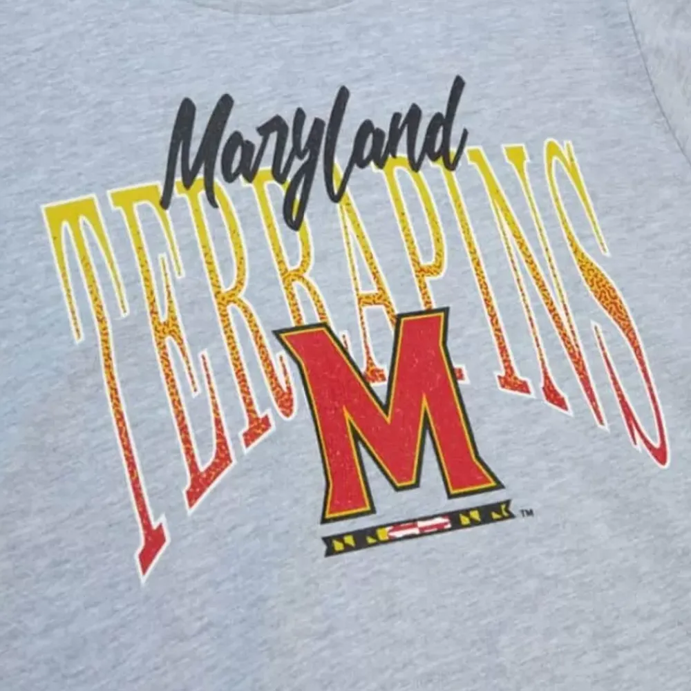 Apparel Mitchell & Ness T-Shirts & Tops-Women'S Script Arc Tee University Of Maryland
